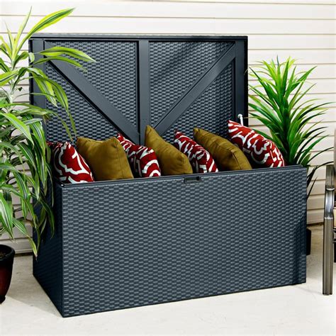 rowlinson rattan effect metal deck box|Rowlinson Metal Deck Box Anthracite 4x2.